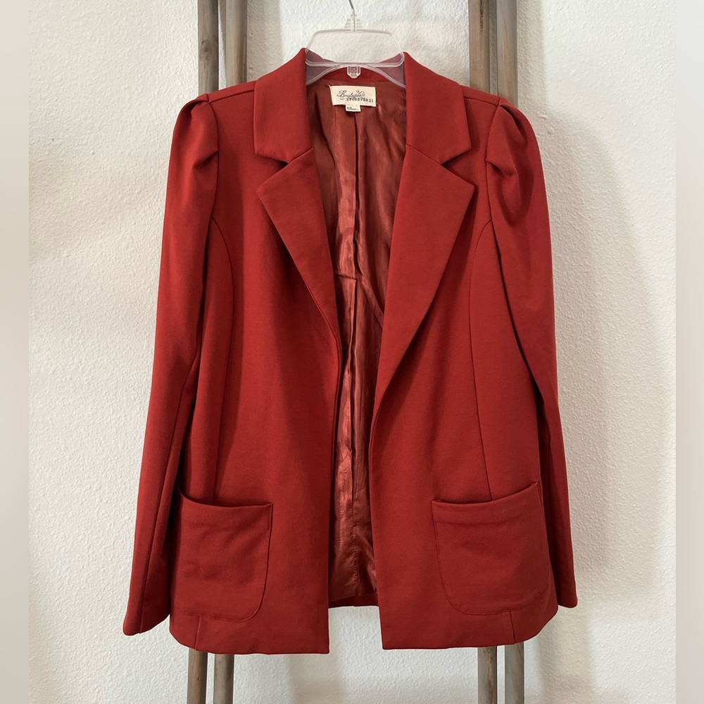 🍁🍂 Boutique Forever 21 Knit Fabric Blazer - Pumpkin Spice, Rust, Amber color